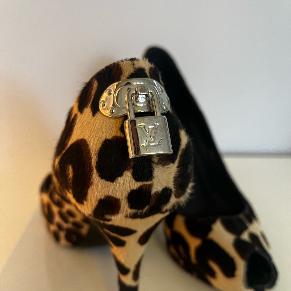 Louis Vuitton Leopard Pony Hair Lock Heels